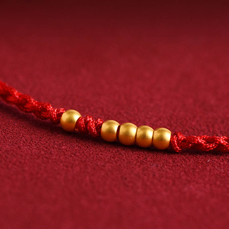 999 Gold Beads Luck Braided Protection Couple Bracelet - Image 12