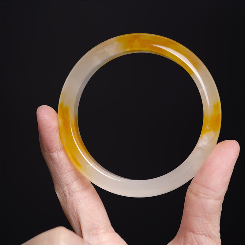 Yellow Chalcedony Harmony Positivity Bracelet Bangle - Image 6