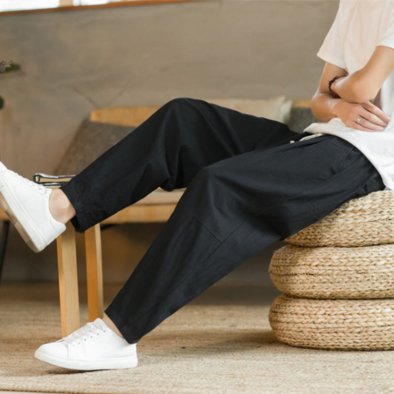 Summer Men's Cotton Pants With Pockets - Image 13