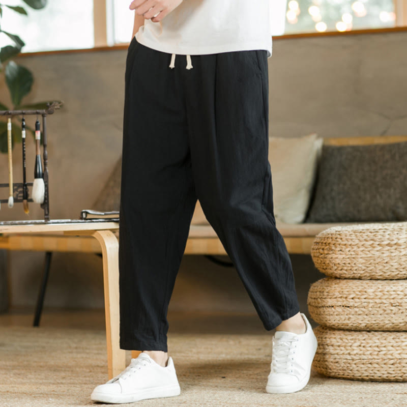 Summer Men's Cotton Pants With Pockets - Image 10