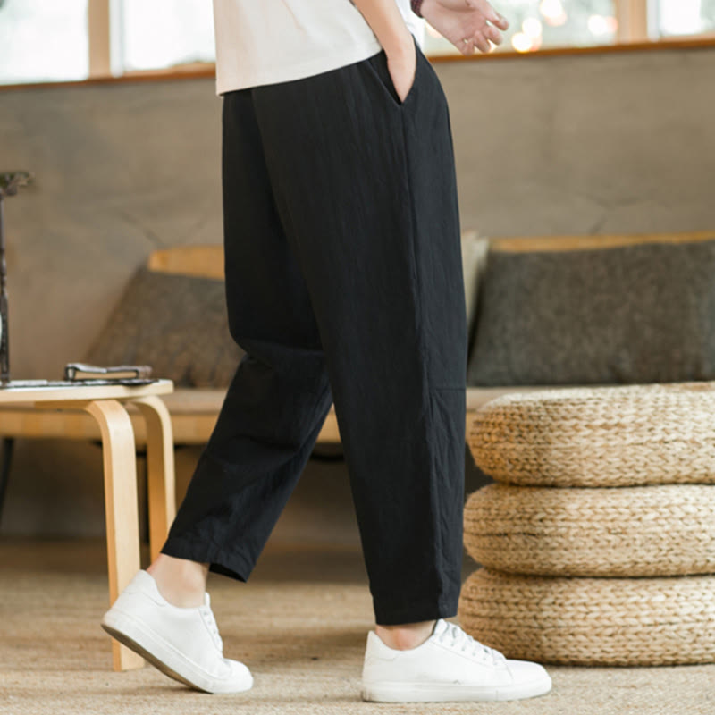 Summer Men's Cotton Pants With Pockets - Image 12