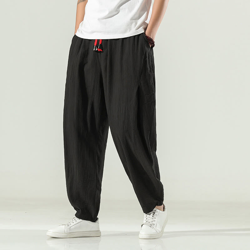 Cotton Men's Drawstring Harem Pants With Pockets - Image 16