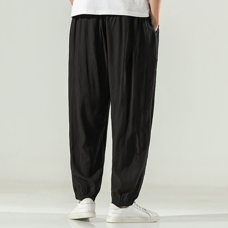 Cotton Men's Drawstring Harem Pants With Pockets - Image 18