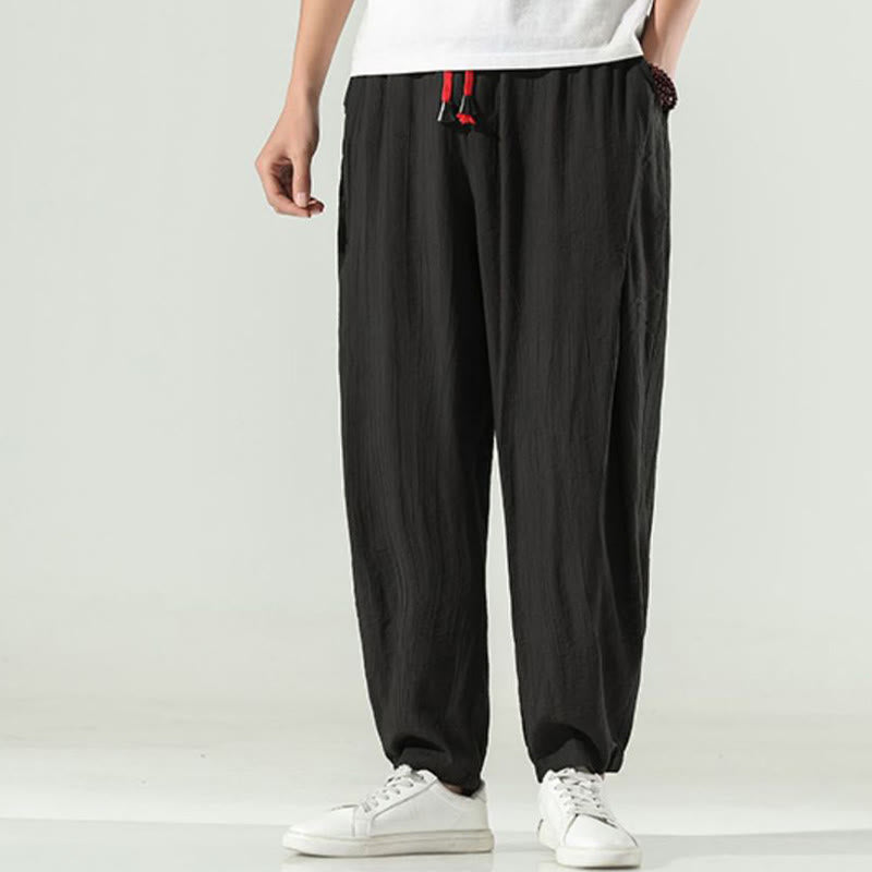 Cotton Men's Drawstring Harem Pants With Pockets - Image 17