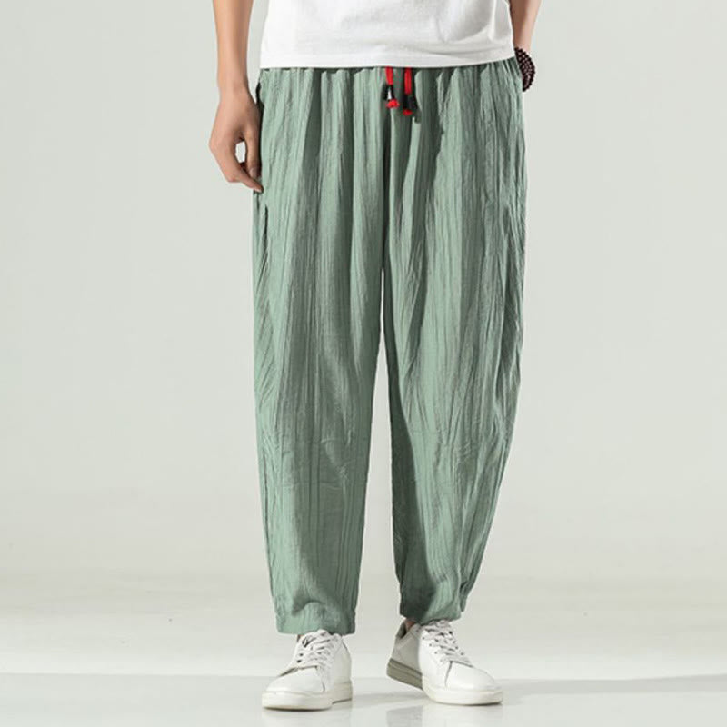 Cotton Men's Drawstring Harem Pants With Pockets - Image 10