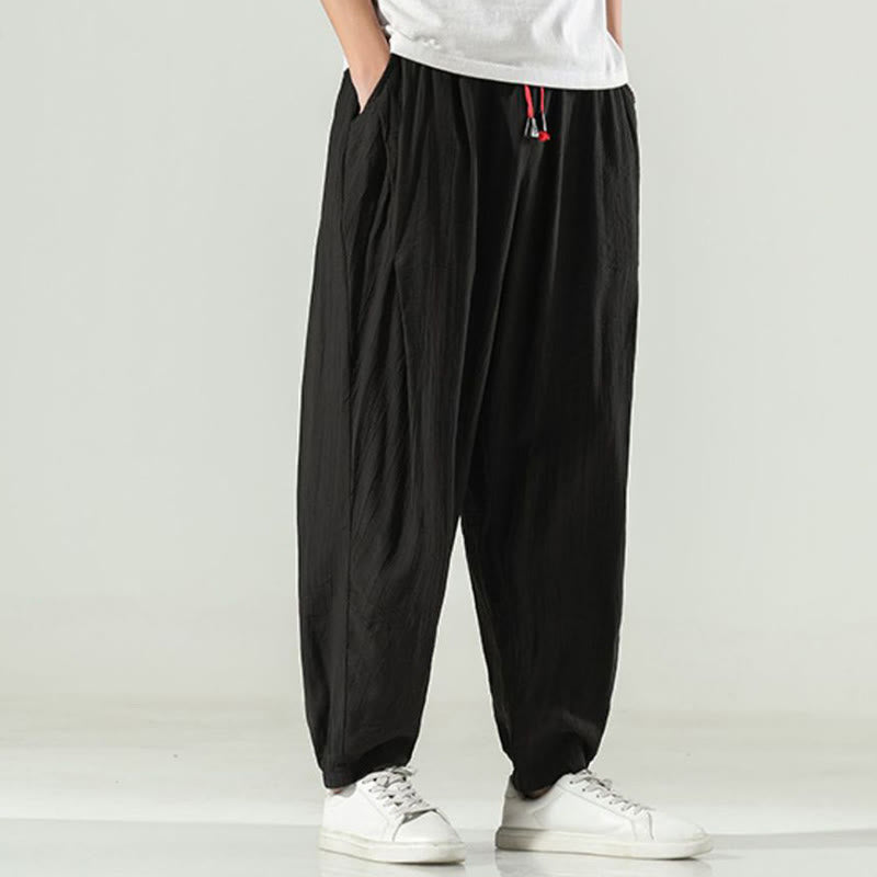 Cotton Men's Drawstring Harem Pants With Pockets - Image 22