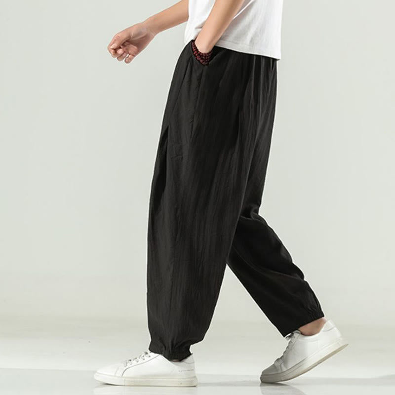 Cotton Men's Drawstring Harem Pants With Pockets - Image 19