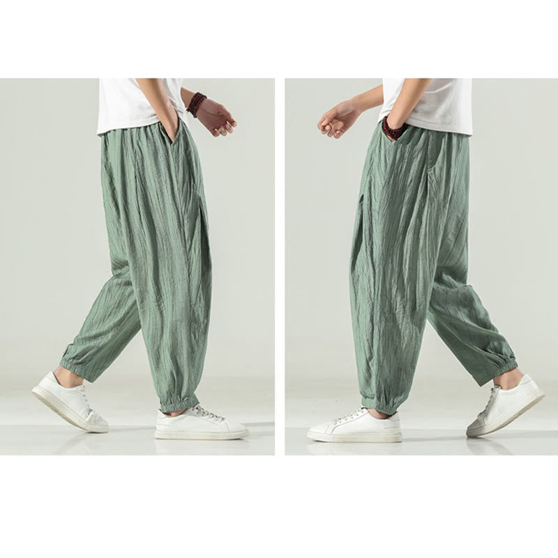 Cotton Men's Drawstring Harem Pants With Pockets - Image 15