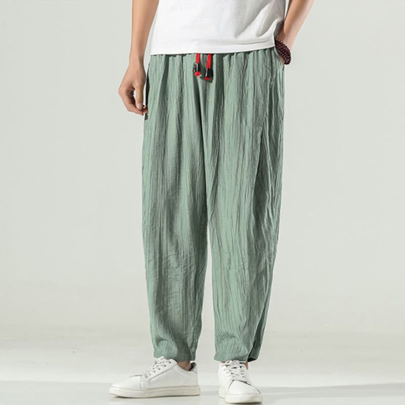 Cotton Men's Drawstring Harem Pants With Pockets - Image 14