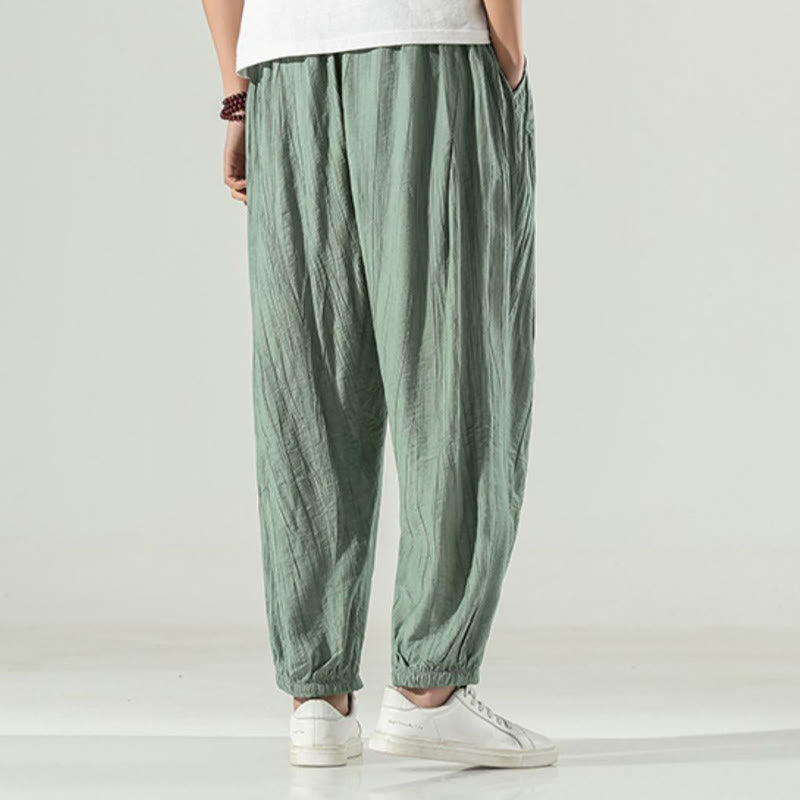 Cotton Men's Drawstring Harem Pants With Pockets - Image 11
