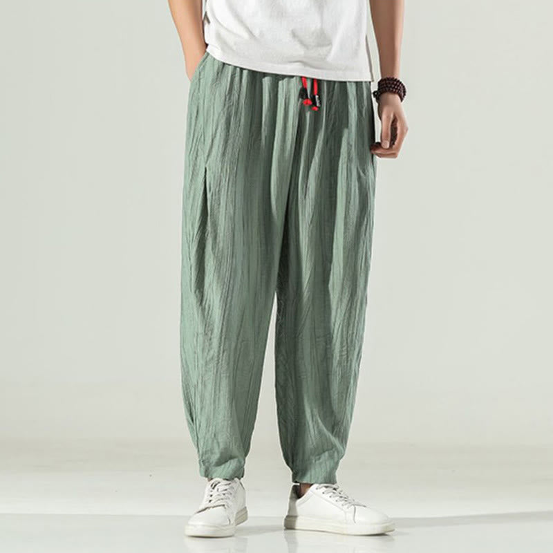 Cotton Men's Drawstring Harem Pants With Pockets - Image 13