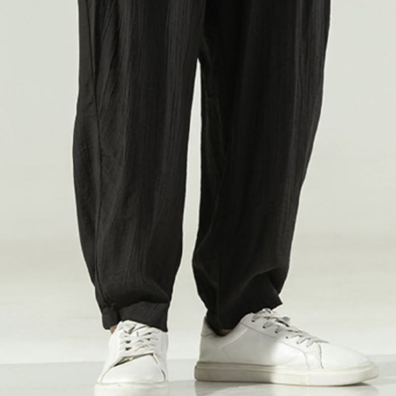 Cotton Men's Drawstring Harem Pants With Pockets - Image 26