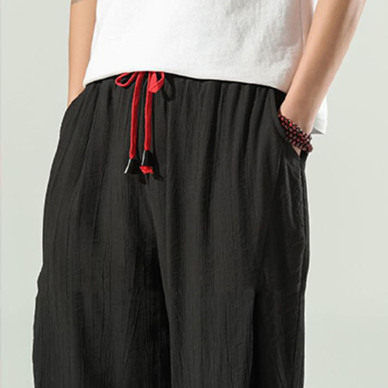 Cotton Men's Drawstring Harem Pants With Pockets - Image 24