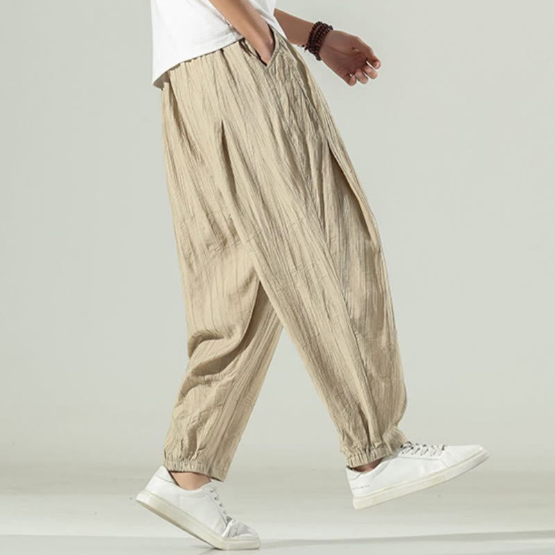 Cotton Men's Drawstring Harem Pants With Pockets - Image 7
