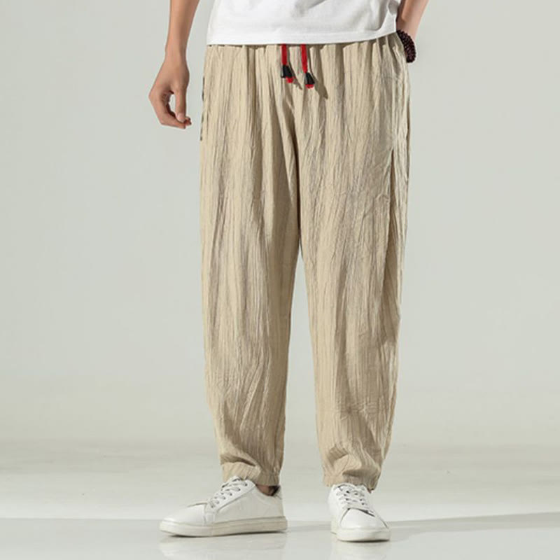 Cotton Men's Drawstring Harem Pants With Pockets - Image 5