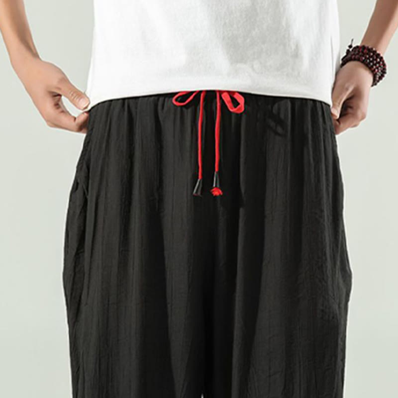 Cotton Men's Drawstring Harem Pants With Pockets - Image 23