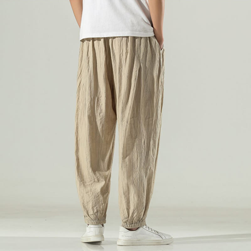 Cotton Men's Drawstring Harem Pants With Pockets - Image 3