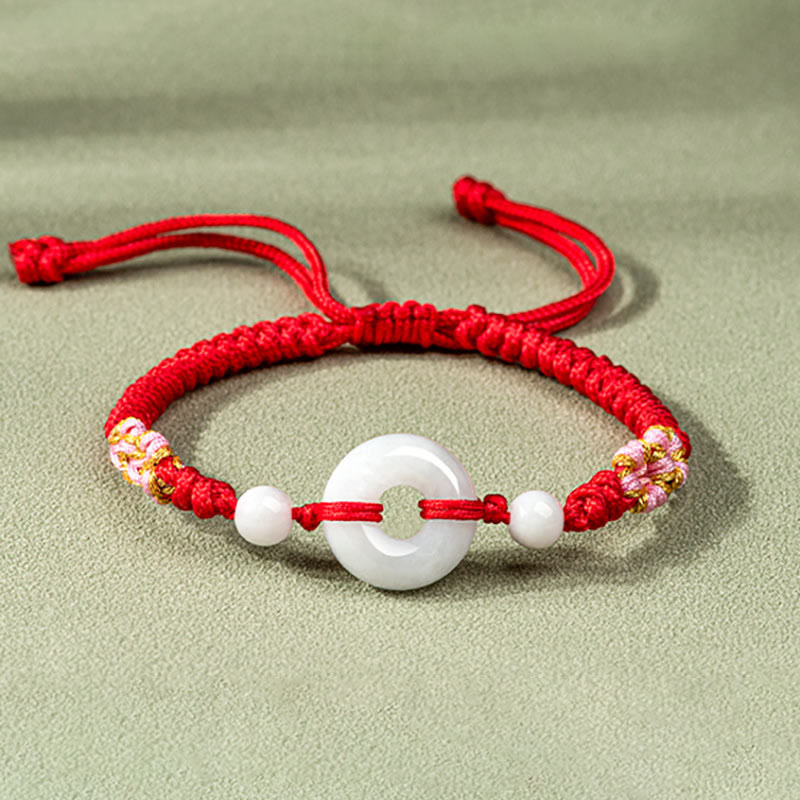 Jade Luck Abundance Red String Bracelet