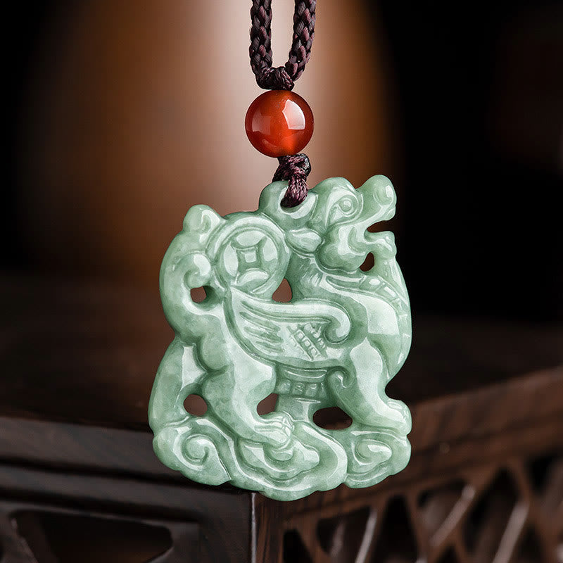 Jade PiXiu Wealth Luck String Necklace Pendant