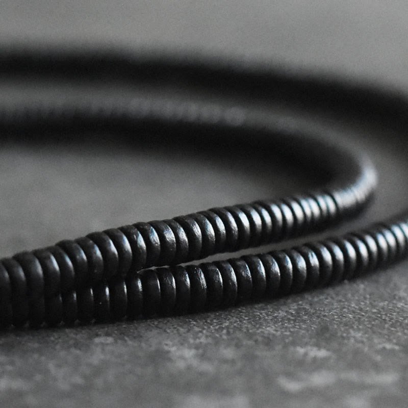 Tibetan Ebony Wood Beads Copper Peace Multilayered Bracelet - Image 3