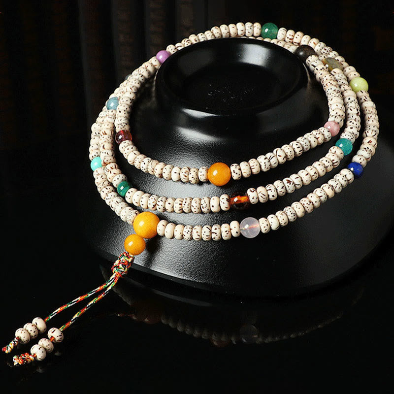 Tibetan Bodhi Seed Amber Agate Wealth Bracelet - Image 7