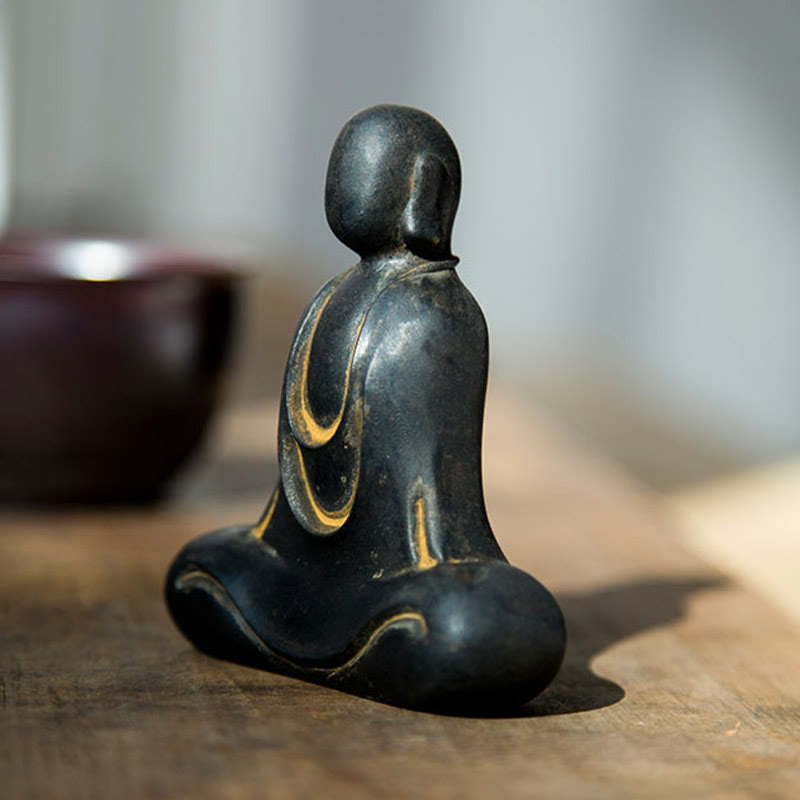 Tibetan Buddha Iron Powder Rust Cast Resin Statue Desk Decoration - Image 14