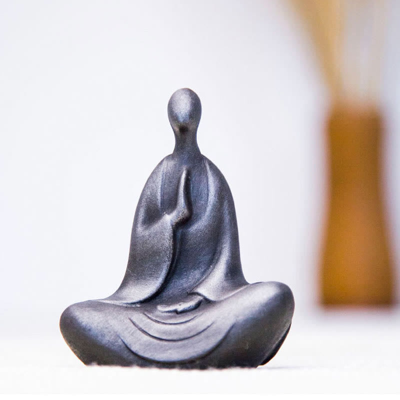 Tibetan Buddha Iron Powder Rust Cast Resin Statue Desk Decoration - Image 11