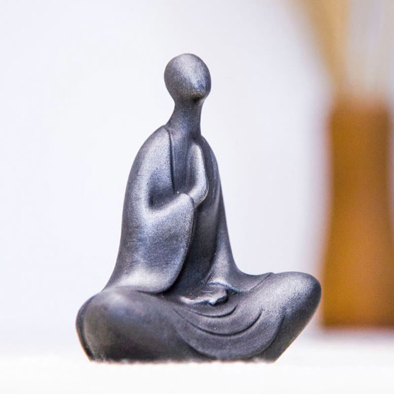 Tibetan Buddha Iron Powder Rust Cast Resin Statue Desk Decoration - Image 9