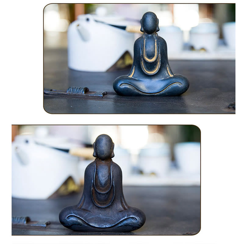 Tibetan Buddha Iron Powder Rust Cast Resin Statue Desk Decoration - Image 21