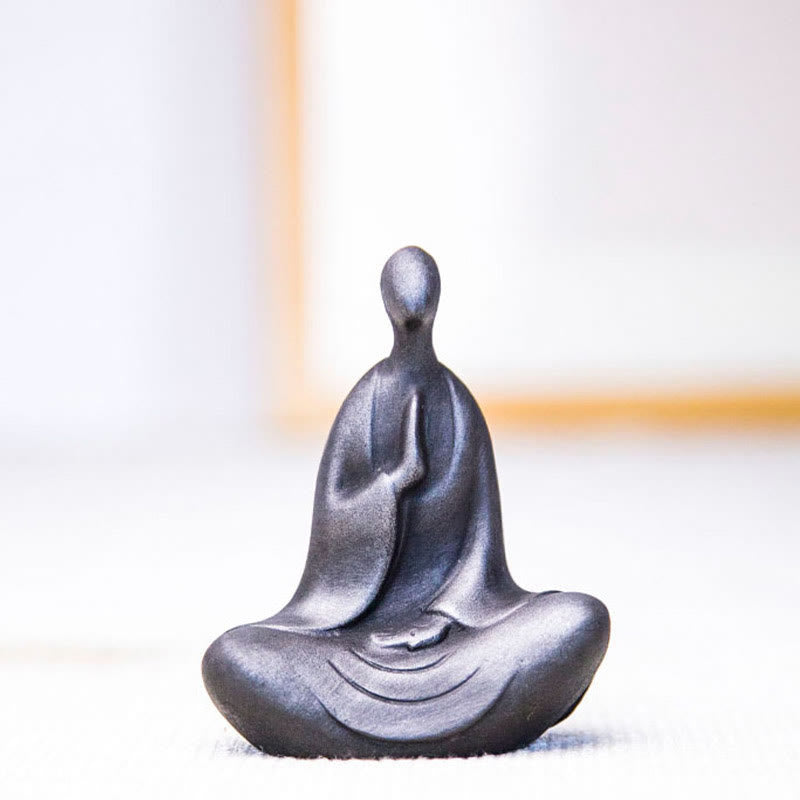 Tibetan Buddha Iron Powder Rust Cast Resin Statue Desk Decoration - Image 10