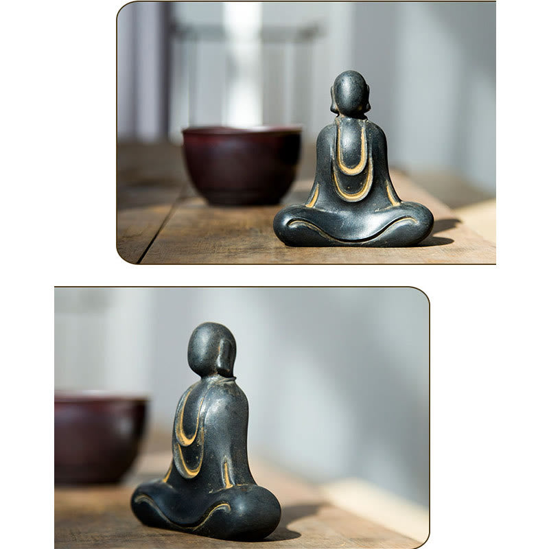 Tibetan Buddha Iron Powder Rust Cast Resin Statue Desk Decoration - Image 20