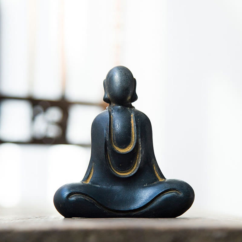 Tibetan Buddha Iron Powder Rust Cast Resin Statue Desk Decoration - Image 13