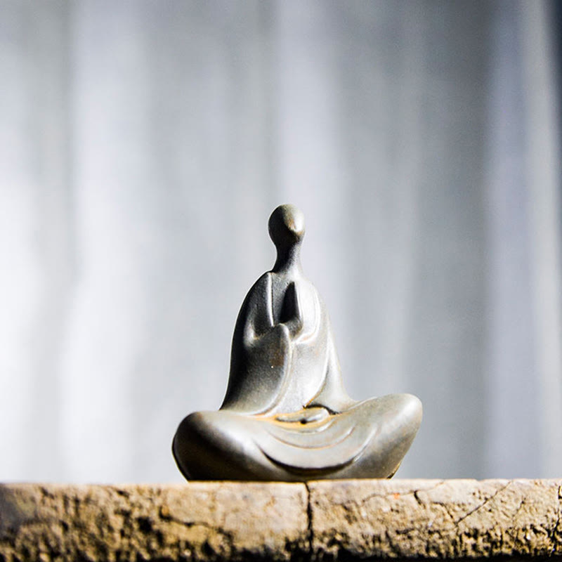 Tibetan Buddha Iron Powder Rust Cast Resin Statue Desk Decoration - Image 4