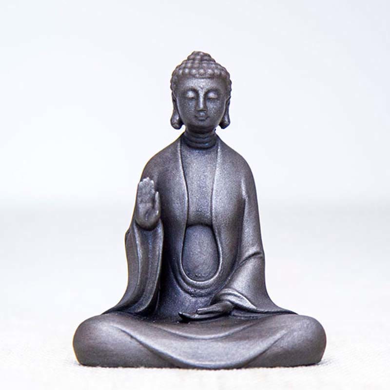 Handmade Meditation Sakyamuni Buddha Iron Powder Rust Cast Resin Statue Decoration - Image 11