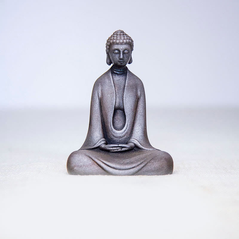 Handmade Meditation Sakyamuni Buddha Iron Powder Rust Cast Resin Statue Decoration - Image 25