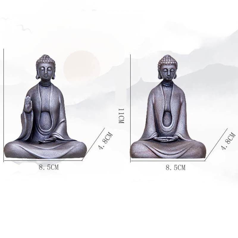 Handmade Meditation Sakyamuni Buddha Iron Powder Rust Cast Resin Statue Decoration - Image 31