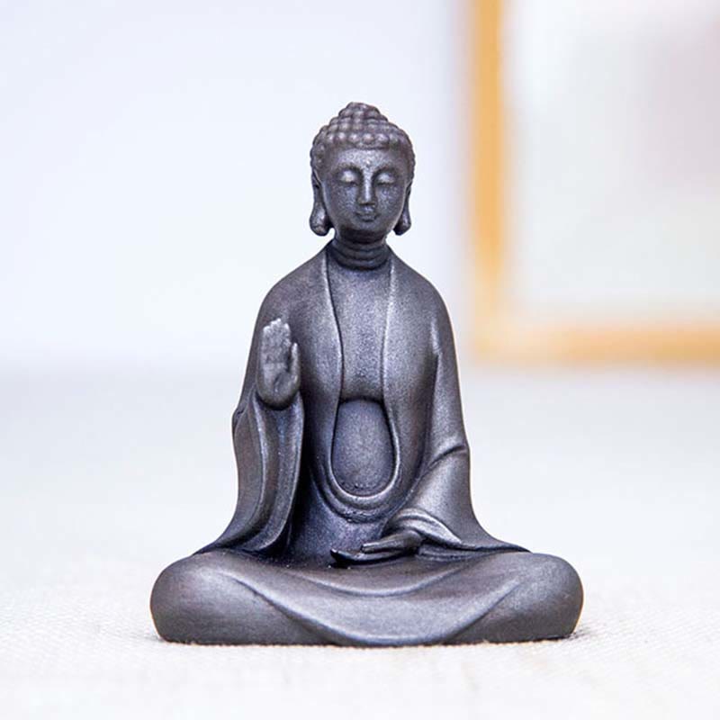 Handmade Meditation Sakyamuni Buddha Iron Powder Rust Cast Resin Statue Decoration - Image 15