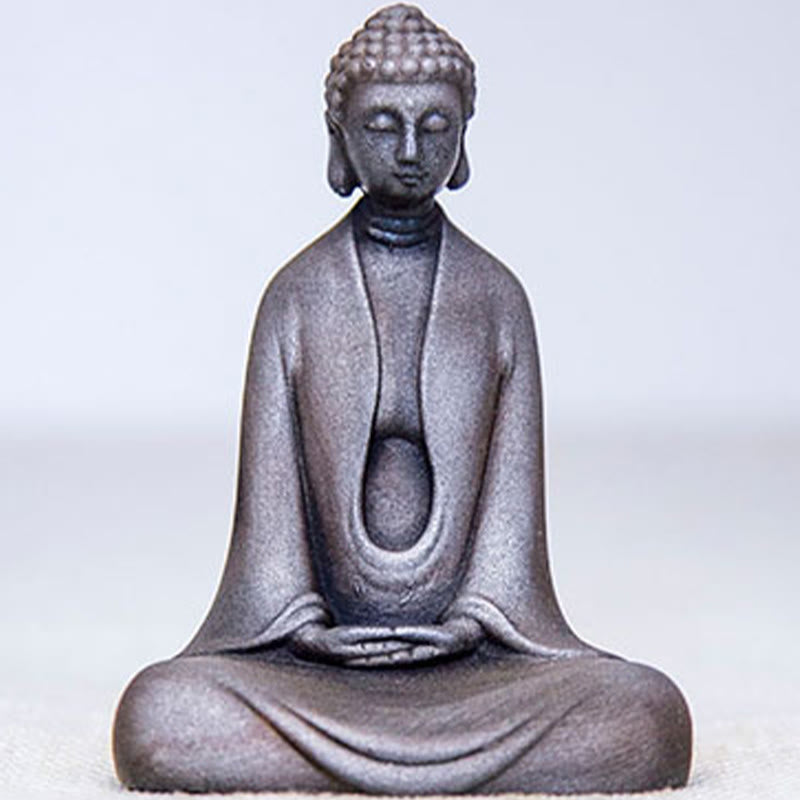 Handmade Meditation Sakyamuni Buddha Iron Powder Rust Cast Resin Statue Decoration - Image 30