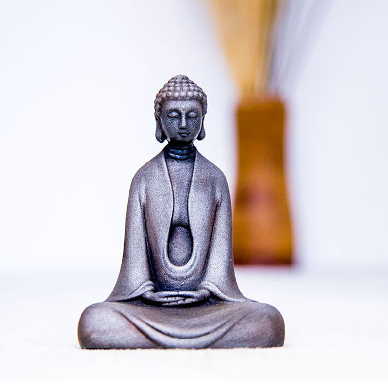 Handmade Meditation Sakyamuni Buddha Iron Powder Rust Cast Resin Statue Decoration - Image 26