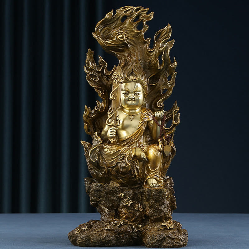 Acalanatha Buddha Figurine Serenity Copper Statue Home Offering Decoration