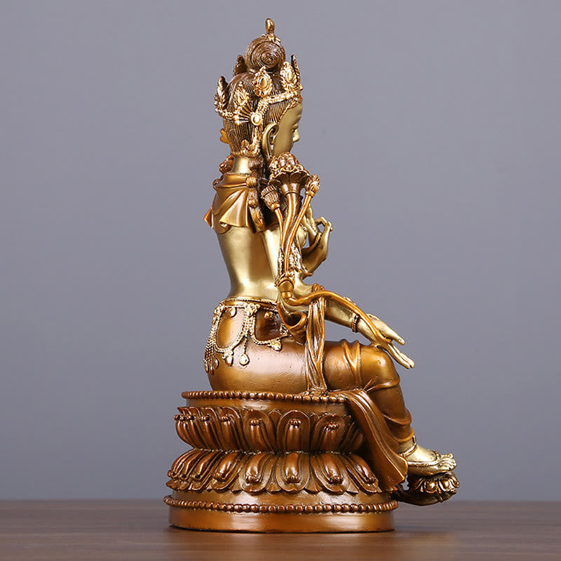 Bodhisattva Green Tara Figurine Protection Brass Copper Statue Home Offering Decoration - Image 11