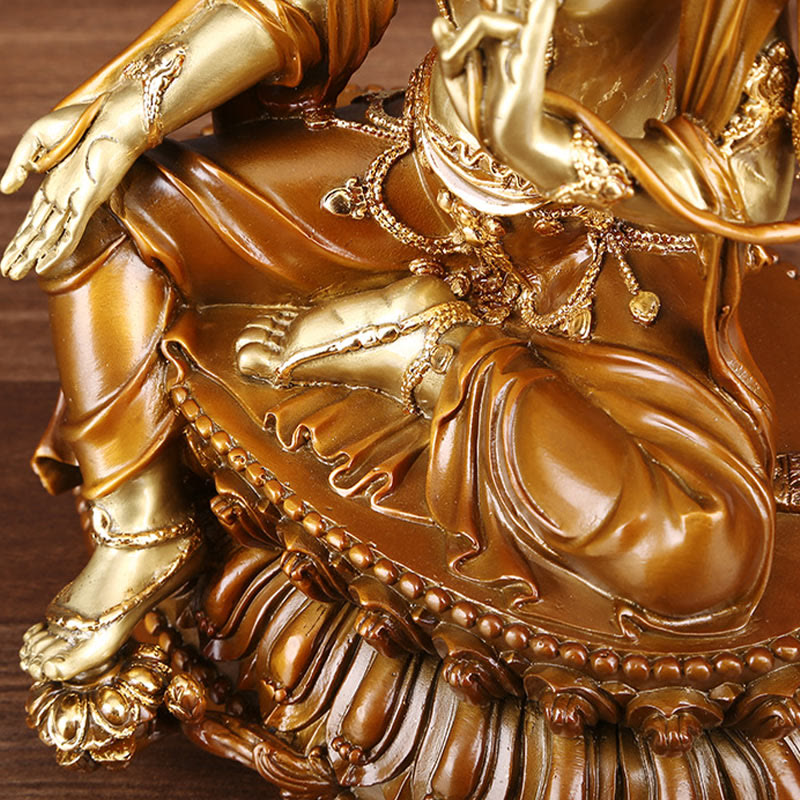 Bodhisattva Green Tara Figurine Protection Brass Copper Statue Home Offering Decoration - Image 10