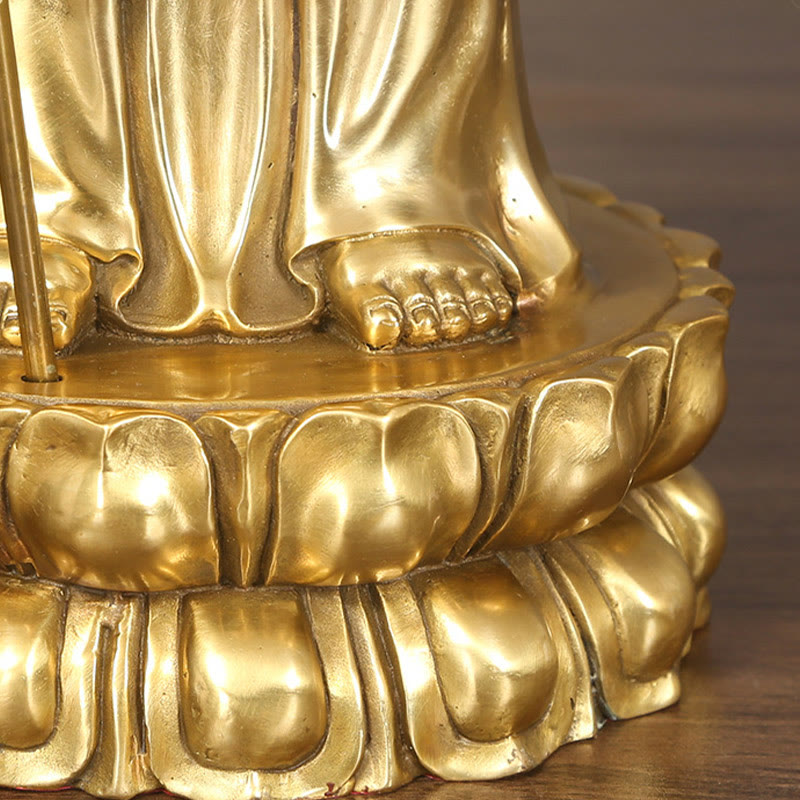 Ksitigarbha Bodhisattva Figurine Compassion Copper Statue Home Offering Decoration - Image 10