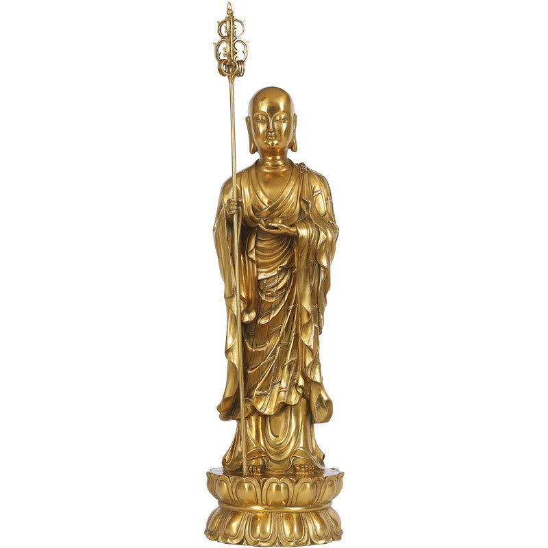 Ksitigarbha Bodhisattva Figurine Compassion Copper Statue Home Offering Decoration - Image 18
