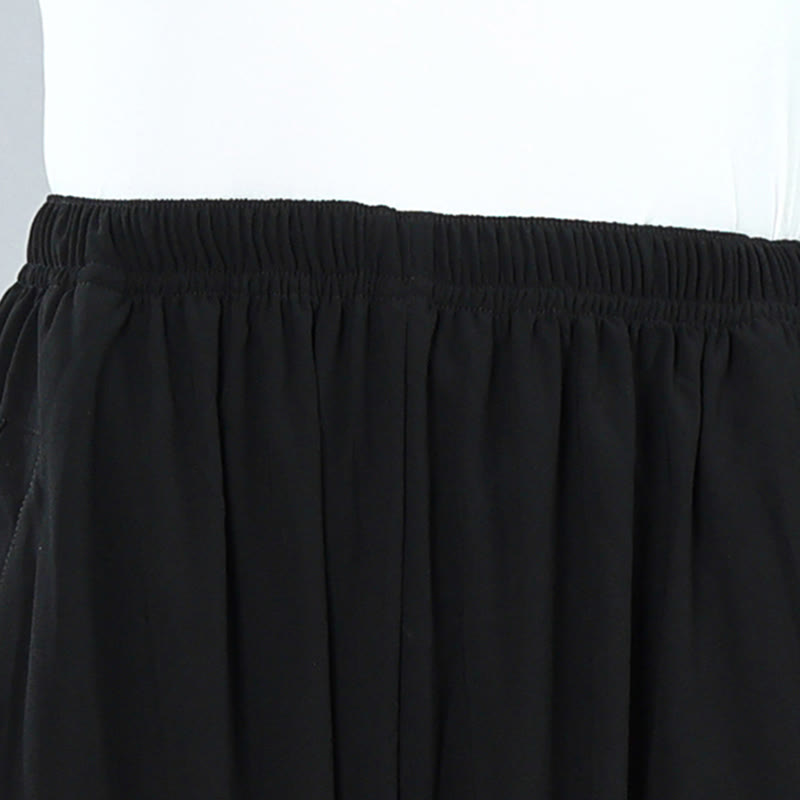 Summer Unisex Elastic Waist Tai Chi Kung Fu Qigong Practice Cotton Breathable Pants With Pockets - Image 9