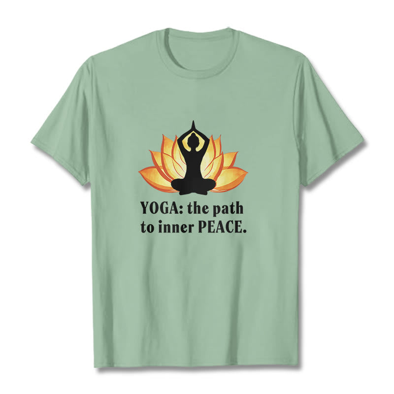 Yoga The Path To Inner Peace Lotus Tee T-shirt - Image 13