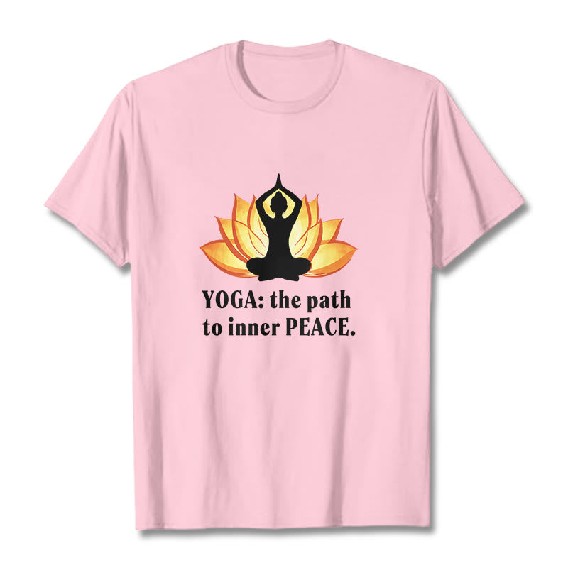 Yoga The Path To Inner Peace Lotus Tee T-shirt - Image 11