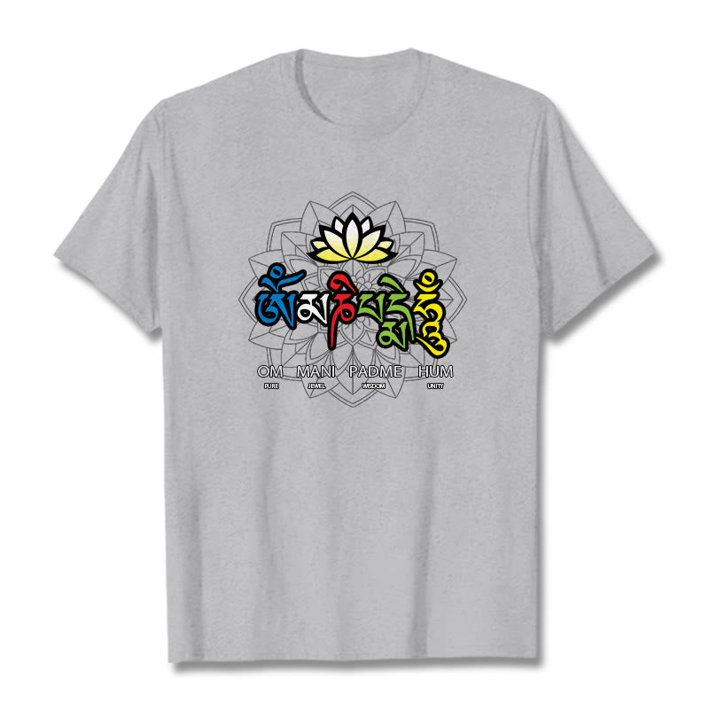 Om Mani Padme Hum Lotus Tee T-shirt - Image 20