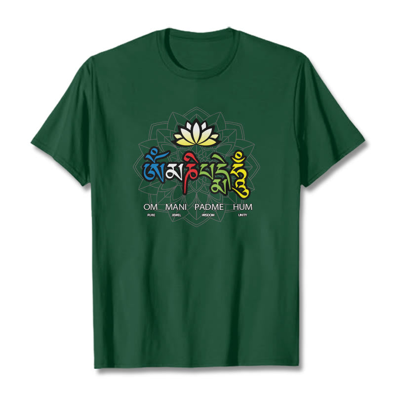 Om Mani Padme Hum Lotus Tee T-shirt - Image 6