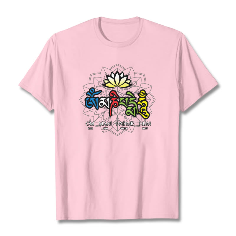 Om Mani Padme Hum Lotus Tee T-shirt - Image 14